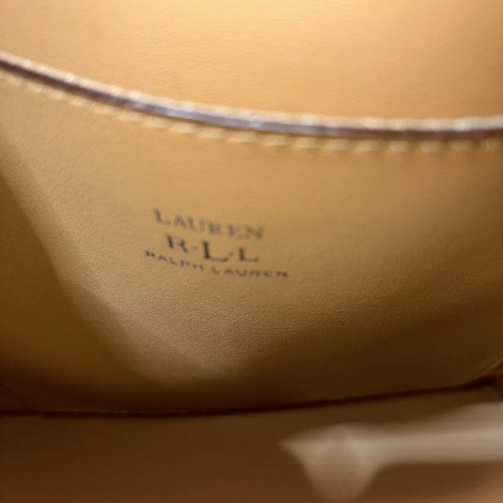 Lauren Ralph Lauren Gray Bucket Drawstring Purse. Silver Hardware. 9x 11.5